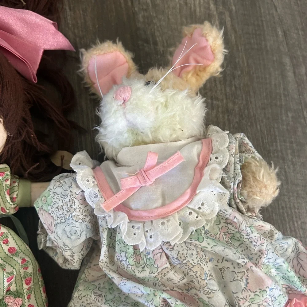 Bunny Rabbit Easter & Fall Autumn Rabbit with Girl doll - Picture 4 of 5